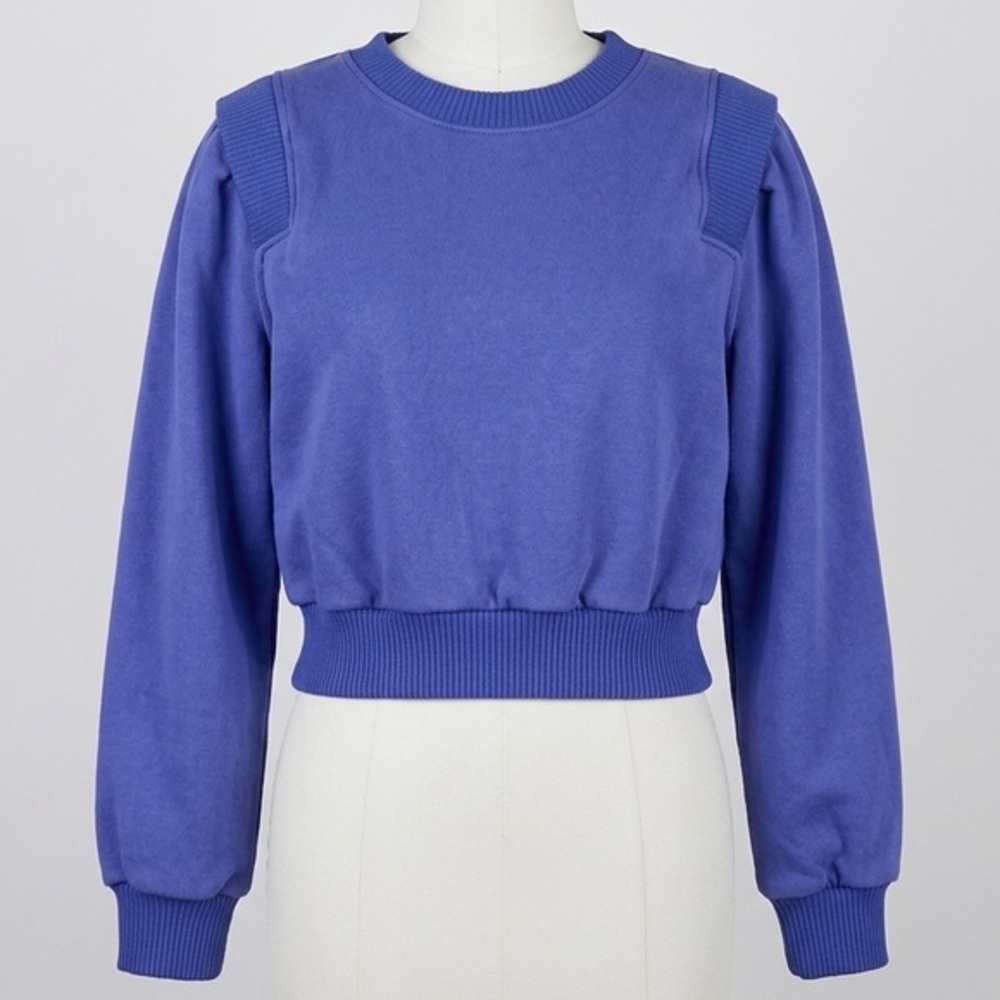 MOTHER Cobalt Blue Cotton Pullover Sweatshirt, Size XS/S.